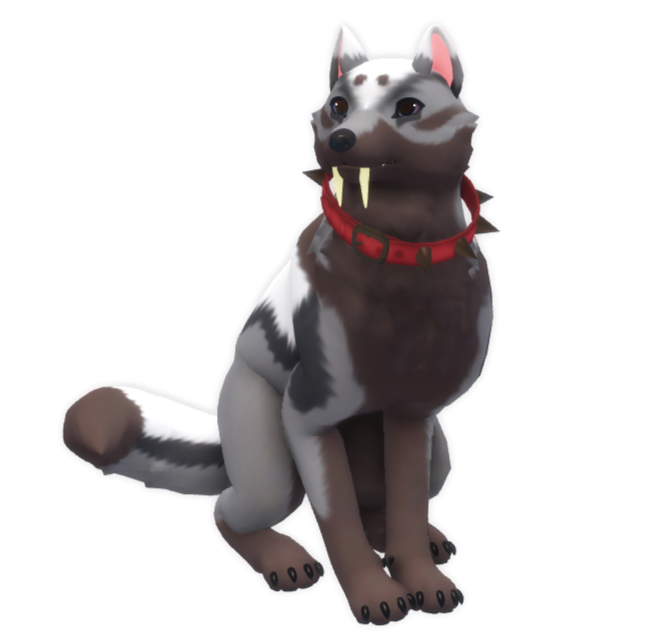 Wolf with Spiked Collar Addon and Saber Teeth